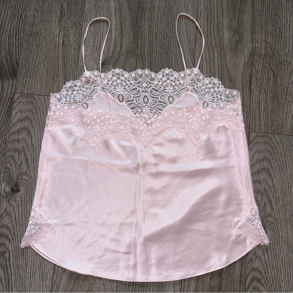 Adagio by Patricia Fieldwalker Baby Pink Lace Slip Tank Size S Vintage - Picture 2 of 7